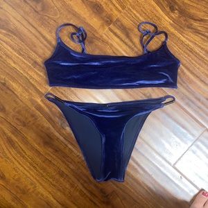 Triangl bikini set - blue velvet - Elisa top & btm